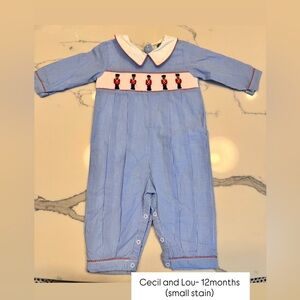 Cecil and Lou Blue Gingham Nutcracker